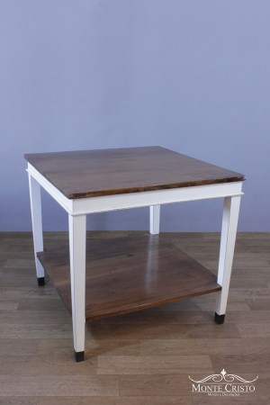 Mesa lateral pé reto branco provençal